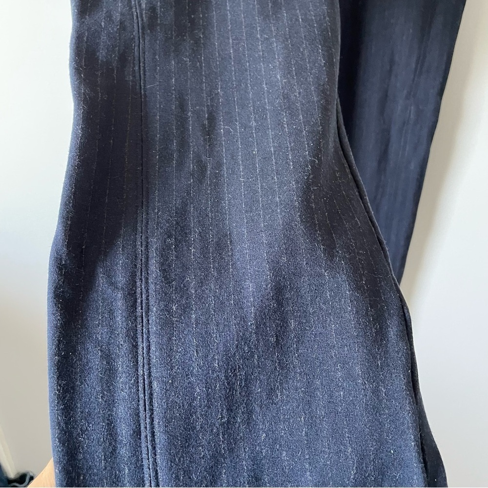 SPANX PerfectFit Ponte Slim Straight Pant in Navy Pinstripe Pull-on pants sz L - Picture 5 of 12